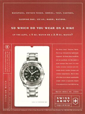 Men's Swiss Army RB330 Model 24304 Titanium Dive Watch & Bracelet - Very Sharp!